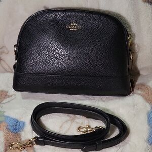 Coach Pebbled Black Crossbody Bag